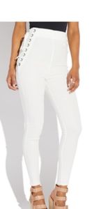 High waist side lace pants
